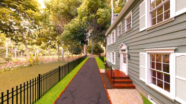 Ormandaki bir evin 3 boyutlu canlandırması