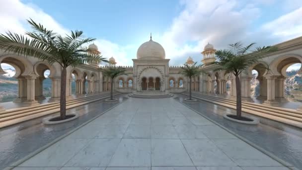 宮殿中庭の3Dレンダリング — ストック動画