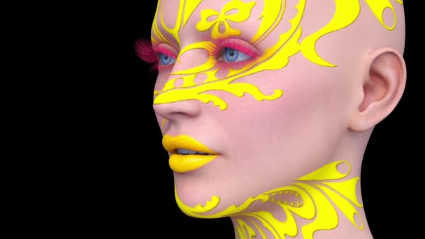 Rendering Woman Face Close — Video