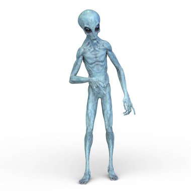 bir uzaylı 3D render