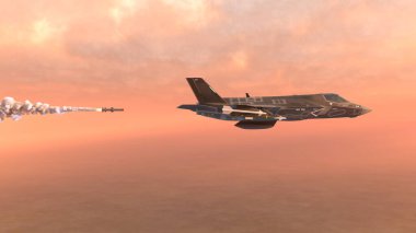 3D rendering of a fighter aircraft