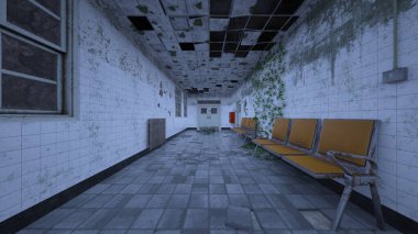 Terk edilmiş binanın kabataslak içerikli 3B görüntülemesi