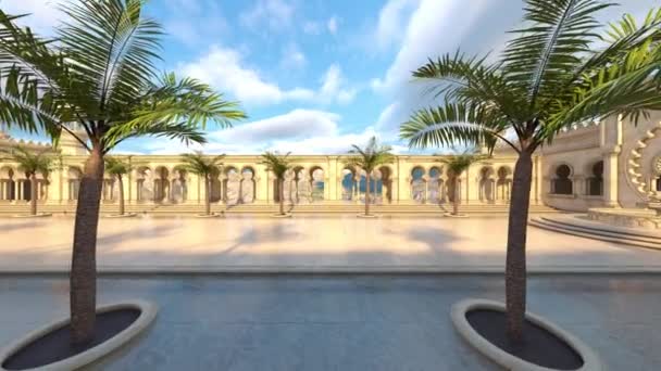 宫殿庭院的3D渲染 — 图库视频影像