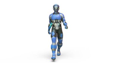 Yürüyen bir siber adamın 3 boyutlu canlandırması