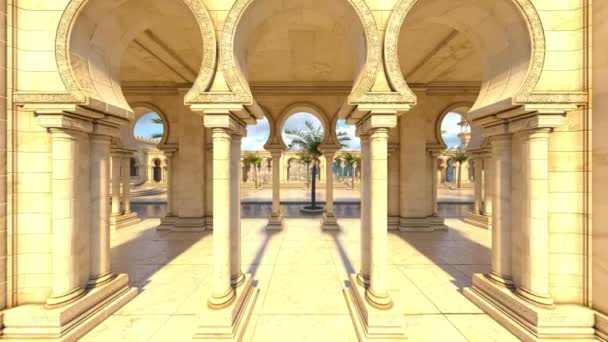 Rendering Palace Courtyard — Stock Video