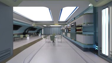 Uzay gemisindeki konferans odasının 3D görüntülemesi