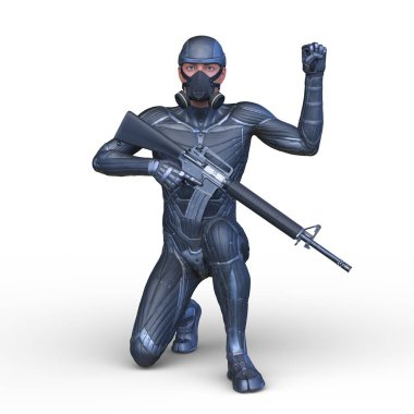 Bir siber savaşçının 3 boyutlu canlandırması