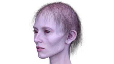 3 boyutlu dişi zombi yüzü.