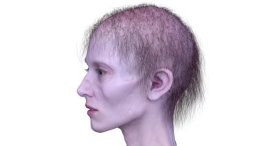 3 boyutlu dişi zombi yüzü.