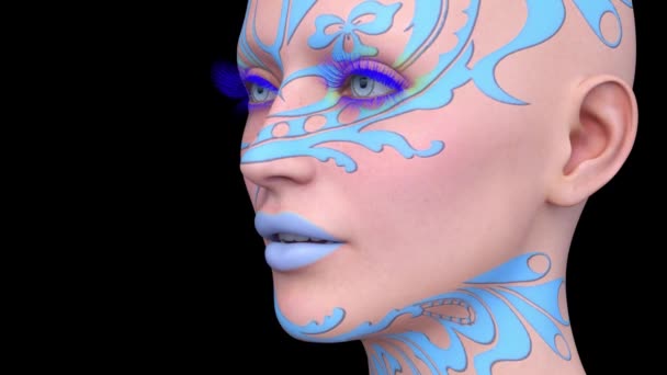 여성의 얼굴을 클로즈업 렌더링 — 비디오