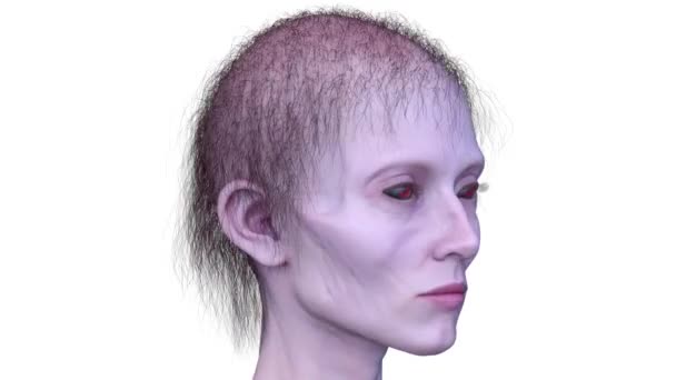 Візуалізація Жіночого Обличчя Зомбі — стокове відео
