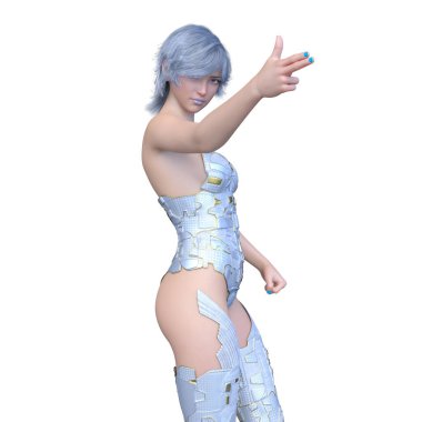 Bir siber kadının 3 boyutlu canlandırması