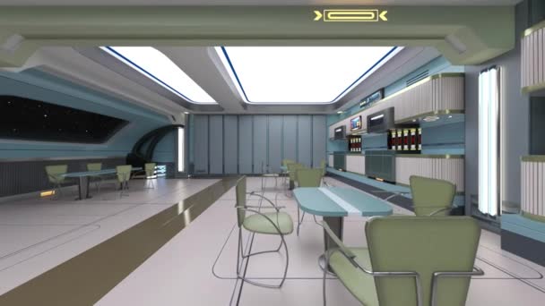 Rendering Conference Room Spaceship — Stock Video