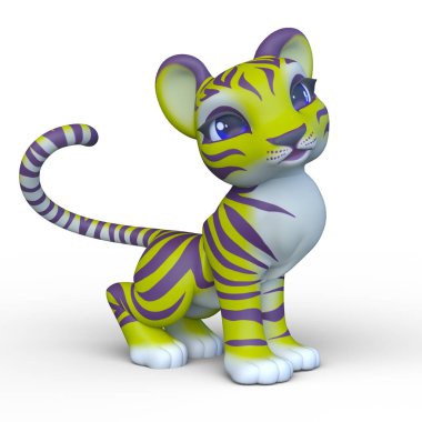 Üç boyutlu doldurulmuş kaplan tasviri