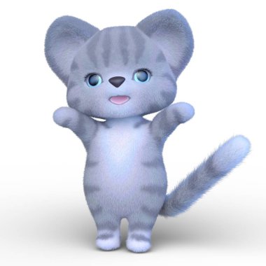 Doldurulmuş bir kedinin 3 boyutlu canlandırması