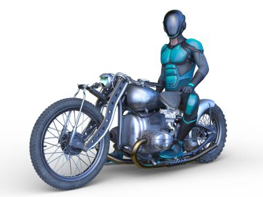 3D rendering of a cyber man rider