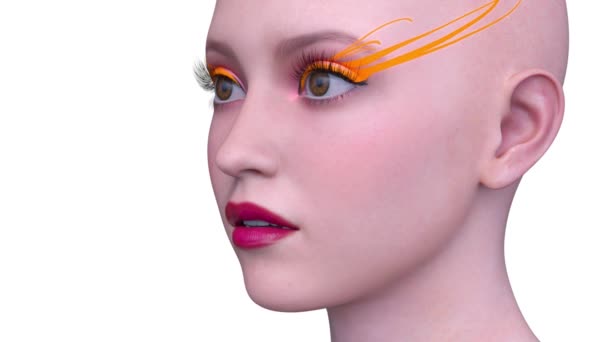 Återgivning Kvinnas Ansikte Närbild — Stockvideo