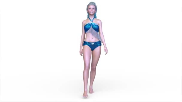 Renderelés Egy Sétáló Bikini — Stock videók