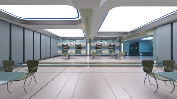 飞船上会议室的3D绘制 — 图库视频影像