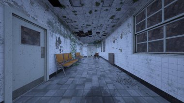 Terk edilmiş binanın kabataslak içerikli 3B görüntülemesi