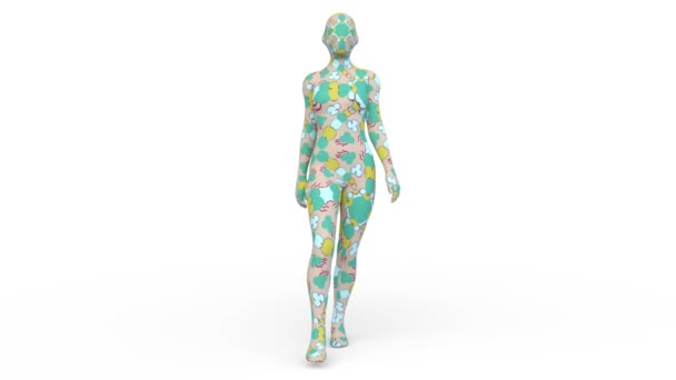 步行妇女形象的三维渲染 — 图库视频影像