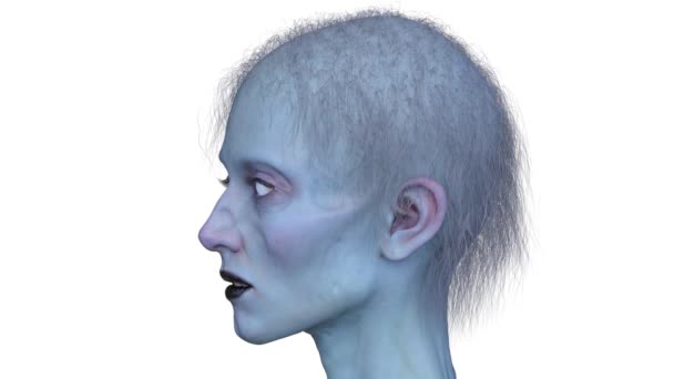 Rendering Eines Weiblichen Zombie Gesichts — Stockvideo