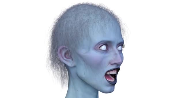 Rendering Female Zombie Face — Stock Video