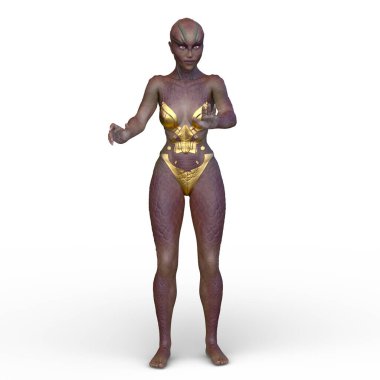 Dişi bir uzaylının 3D görüntüsü
