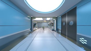 Uzay gemisindeki konferans odasının 3D görüntülemesi