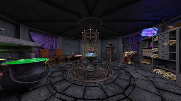 3D rendering of the wizard room
