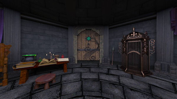 3D rendering of the wizard room