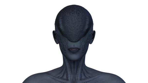 Rendering Eines Weiblichen Alien Gesichts — Stockvideo