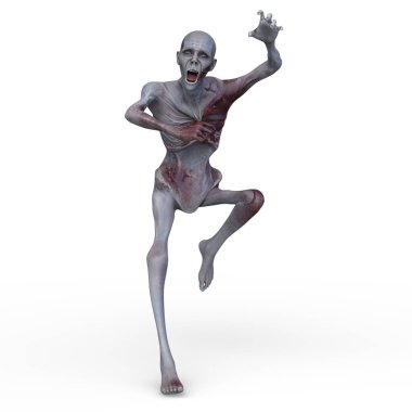 Erkek bir zombinin 3 boyutlu canlandırması