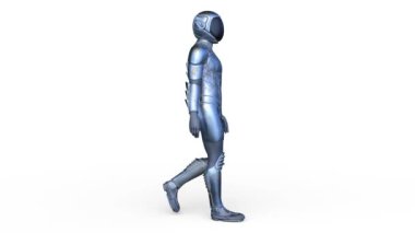 Yürüyen bir siber adamın 3 boyutlu canlandırması