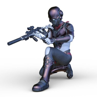 Bir siber savaşçının 3 boyutlu canlandırması