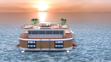 Deniz kıyısındaki tesisin 3D canlandırması