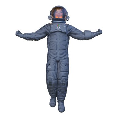 Bir erkek astronotun 3 boyutlu canlandırması