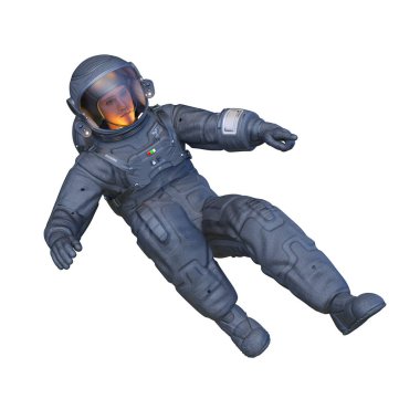 Bir erkek astronotun 3 boyutlu canlandırması