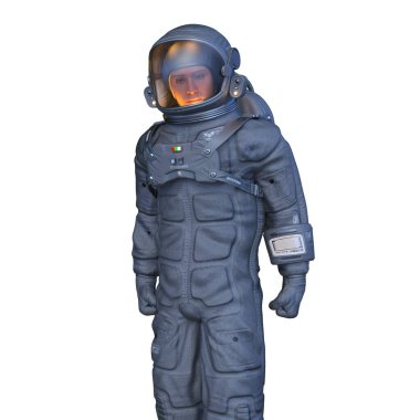 Bir erkek astronotun 3 boyutlu canlandırması