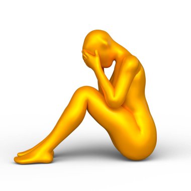 Poz veren bir kadının 3B görüntüsü