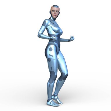 Dişi bir sayborgun 3D canlandırması