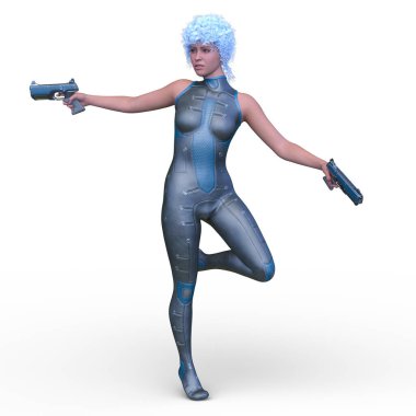 Bir siber kadının 3 boyutlu canlandırması