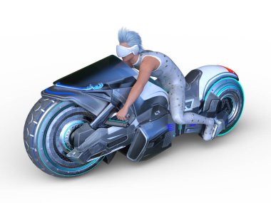 3D rendering of a cyber man rider