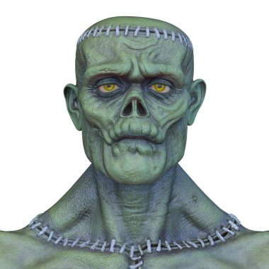 3 boyutlu erkek canavar yüzü.