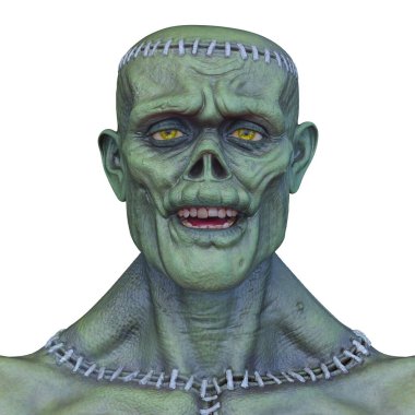 3 boyutlu erkek canavar yüzü.