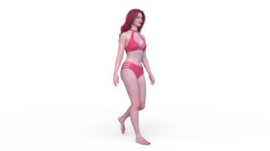 Bikinili bir kadının 3D görüntüsü