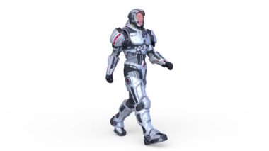 Yürüyen bir siber adamın 3 boyutlu canlandırması