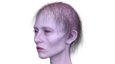 3 boyutlu dişi zombi yüzü.