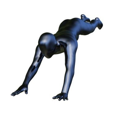 Poz veren bir adamın 3B görüntüsü