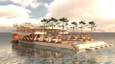 Deniz kıyısındaki tesisin 3D canlandırması